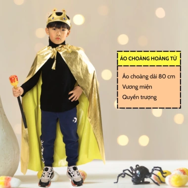 Bộ Áo Choàng Vương Miện & Quyền Trượng Hóa Trang Cosplay Halloween Trẻ - Giá 110k