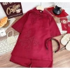 Bộ áo dài 4 tà gấm hạc, quần lụa dâu dâu Kids Shop - Giá ưu đãi 230.000đ 3