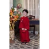 Bộ áo dài bé gái CÁT TƯỜNG màu đỏ - áo dài Tết 2.026 cách tân, chỉ 295k - nhà Cam 3