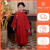 Bộ áo dài bé gái Cát Tường Ngọc Diệp ND25.833 - Áo dài Tết 2.026 màu đỏ, cách tân, giá 295k