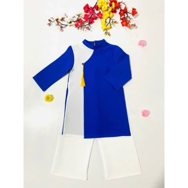Bộ áo dài cách tân kèm quần trắng cho bé trai Thiết kế tết sang trọng, giá 87.500₫ 4