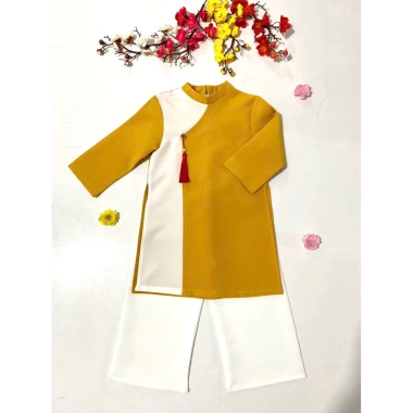 Bộ áo dài cách tân kèm quần trắng cho bé trai Thiết kế tết sang trọng, giá 87.500₫ 7