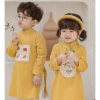 Bộ áo dài cách tân Tết cho bé - Chất liệu chéo Hàn cao cấp, kèm quần lụa trắng mềm mịn, giá ưu đãi 201.000 VND