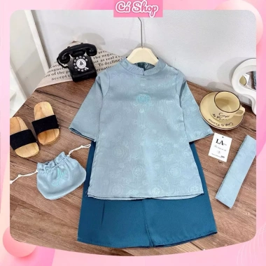 Bộ áo dài cách tân thọ chữ Tết 4 món cho bé trai - Giá ưu đãi 189.900đ