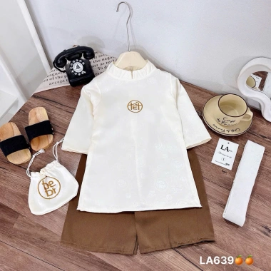 Bộ áo dài cách tân thọ chữ Tết 4 món cho bé trai - Giá ưu đãi 189.900đ
