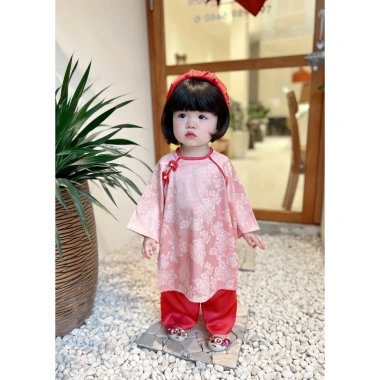 Bộ Áo Dài Gấm Lụa Cao Cấp Cho Bé, Tặng Kèm Bờm, Giá Ưu Đãi 169.600₫ Đón Tết 9