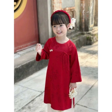 Bộ áo dài Ngọc Mây Cúc Chi xinh xắn cho mẹ và bé áo dài Tết 2.026 giá ưu đãi 485k