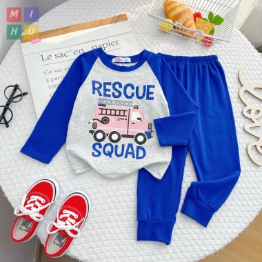 Bộ áo dài tay bé trai in hình xe cotton cao cấp, mềm thoáng mát, giảm giá 94.000₫ 9