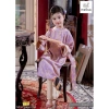 Bộ áo dài Tết bé gái lụa tằm pastel ánh kim - Giá ưu đãi 289k 3