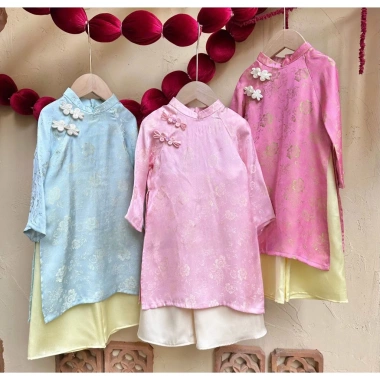 Bộ áo dài tết bé gái Nha Xá Cúc Chi - Đẹp xinh cho mẹ & bé, giá ưu đãi 495k 2.026