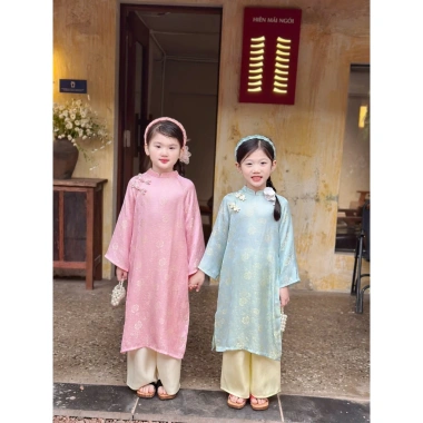 Bộ áo dài tết bé gái Nha Xá Cúc Chi - Đẹp xinh cho mẹ & bé, giá ưu đãi 495k 2.026