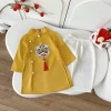Bộ áo dài tết bé trai hình lân 9-23kg vải lụa sần mềm mịn - Giá ưu đãi 335.000đ 4