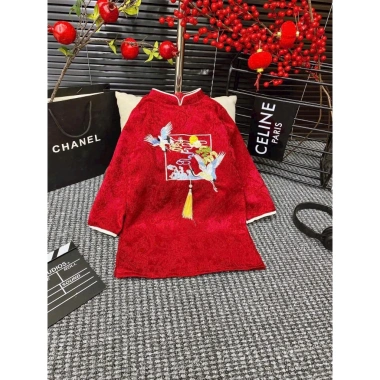 Bộ áo dài tết bé trai Kids IU gấm siêu sang, in sắc nét, đủ size, chỉ 399.000đ 8