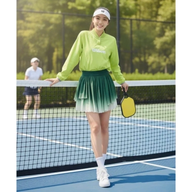 Bộ áo gió dài tay nữ phối váy lưới năng động Pickleball, tennis, golf - Giảm còn 425k