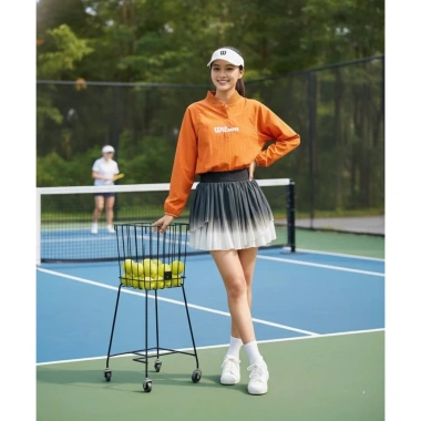 Bộ áo gió dài tay nữ phối váy lưới năng động Pickleball, tennis, golf - Giảm còn 425k
