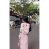 Bộ Áo Khoác Blazer Lửng Tweed Hồng Pastel Cài Nút và Chân Váy Bút Chì Dài Giá chỉ 600k 4