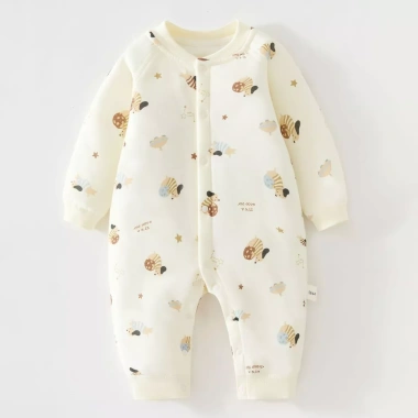 Bộ áo liền quần 40g Cotton ấm áp Thu Đông cho bé sơ sinh - Vải mỏng mềm mại 8