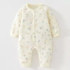 Bộ áo liền quần 40g Cotton ấm áp Thu Đông cho bé sơ sinh - Vải mỏng mềm mại 9