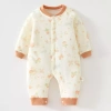 Bộ áo liền quần 40g Cotton ấm áp Thu Đông cho bé sơ sinh - Vải mỏng mềm mại 10