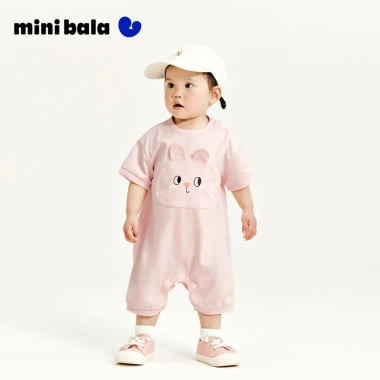 Bộ áo liền quần bé trai bé gái minibala cotton nguyên chất dễ thương thân thiện da bò mùa hè - 288k