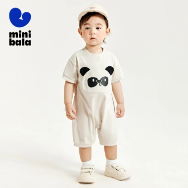 Bộ áo liền quần bé trai bé gái minibala cotton nguyên chất dễ thương thân thiện da bò mùa hè - 288k