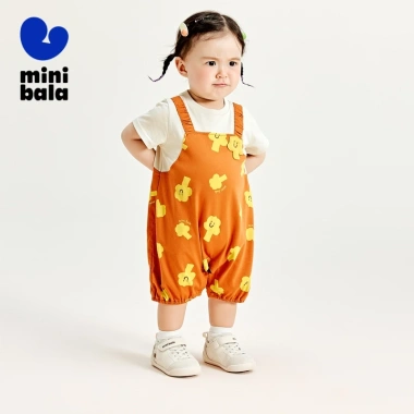 Bộ áo liền quần minibala Cotton Baby Suspender hai mảnh: Giá ưu đãi 371.520₫, chất mềm, thoáng mát cho bé 3