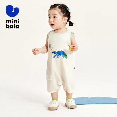 Bộ áo liền quần Minibala thoáng khí, mát mẻ cho bé sơ sinh mùa hè - 336.960 VND