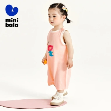 Bộ áo liền quần Minibala thoáng khí, mát mẻ cho bé sơ sinh mùa hè - 336.960 VND
