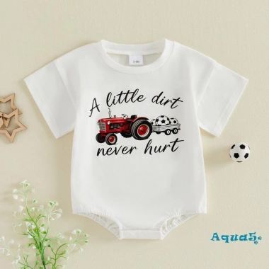 Bộ áo liền quần mùa hè Aqua-Baby Boys máy kéo, ngắn tay in bóng đá - Giá chỉ 194.037đ