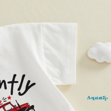Bộ áo liền quần mùa hè Aqua-Baby Boys máy kéo, ngắn tay in bóng đá - Giá chỉ 194.037đ