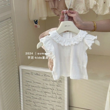 Bộ áo liền quần mùa hè công chúa mỏng Onesie bé gái tay ngắn size 7.7 thời trang 3