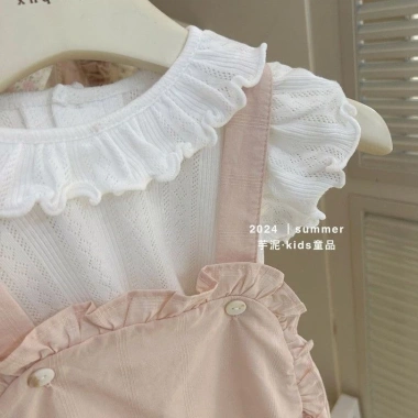 Bộ áo liền quần mùa hè công chúa mỏng Onesie bé gái tay ngắn size 7.7 thời trang 6