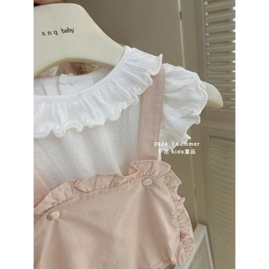 Bộ áo liền quần mùa hè công chúa mỏng Onesie bé gái tay ngắn size 7.7 thời trang 8
