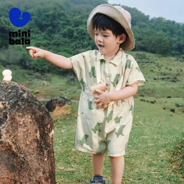 Bộ áo liền quần ngắn tay Minibala rộng khủng long cho bé sơ sinh - 409.320 VND 4