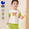 Bộ áo ngắn tay cotton minibala Unisex cho bé Quần short hai mảnh dễ thương mùa hè
