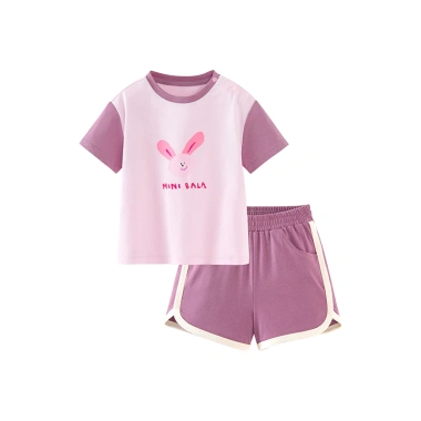 Bộ áo ngắn tay cotton minibala Unisex cho bé Quần short hai mảnh dễ thương mùa hè 10
