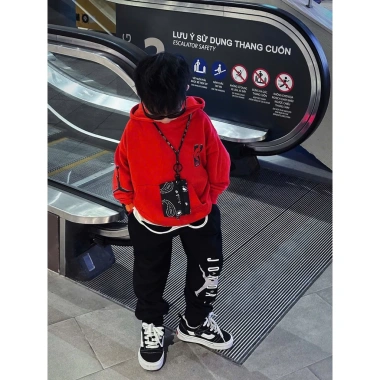 Bộ áo nỉ có mũ Jaydan Black cho bé trai - Hoodie trẻ em, giá chỉ 350.000 VND 4