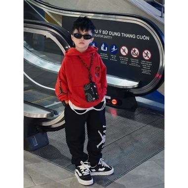 Bộ áo nỉ có mũ Jaydan Black cho bé trai - Hoodie trẻ em, giá chỉ 350.000 VND 7