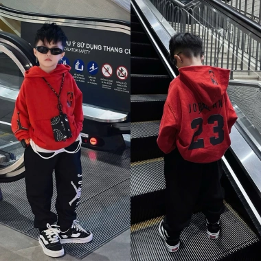 Bộ áo nỉ có mũ Jaydan Black cho bé trai - Hoodie trẻ em, giá chỉ 350.000 VND 8