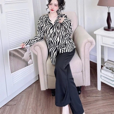 Bộ áo quần ngủ tay dài sang trọng size 50-100kg vải lụa măng gồ tiểu thư nữ, giảm 20% chỉ 189.000₫