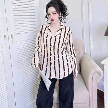 Bộ áo quần ngủ tay dài sang trọng size 50-100kg vải lụa măng gồ tiểu thư nữ, giảm 20% chỉ 189.000₫