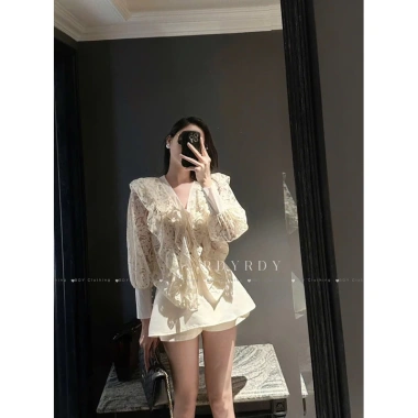Bộ áo ren bèo và quần váy siêu đẹp, thích hợp đi chơi, đi làm, sang chảnh, giá giảm còn 460.000 VNĐ 3