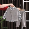 Bộ Áo Sơ Mi Bé Trai Hàn Quốc Cotton Thoáng Khí, Dễ Thương, Mềm Mại, Đa Năng Mùa Thu - Giá Ưu Đãi 393k
