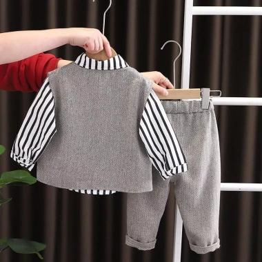 Bộ Áo Sơ Mi Bé Trai Hàn Quốc Cotton Thoáng Khí, Dễ Thương, Mềm Mại, Đa Năng Mùa Thu - Giá Ưu Đãi 393k 4