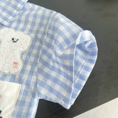 Bộ Áo Sơ Mi Bé Trai Mùa Hè Kẻ Sọc Tay Ngắn và Quần Short Thời Trang 182.769₫