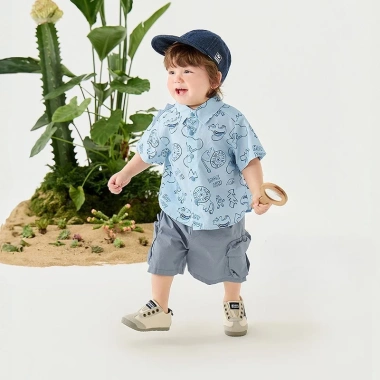 Bộ áo sơ mi khủng long Minibala bé trai, quần short ngắn tay mùa hè 2.025 - 947.160₫ 4