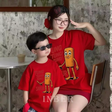 Bộ áo T-shirt gia đình size 3-12, hình con, giá nửa bộ chỉ 143.332 VND khuyến mãi
