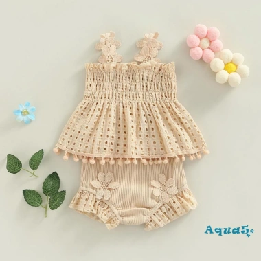 Bộ Áo Tank Top + Quần Sooc Màu Trơn Co Giãn Thời Trang Mùa Hè Bé Gái Giá Ưu Đãi