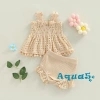 Bộ Áo Tank Top + Quần Sooc Màu Trơn Co Giãn Thời Trang Mùa Hè Bé Gái Giá Ưu Đãi 4