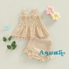 Bộ Áo Tank Top + Quần Sooc Màu Trơn Co Giãn Thời Trang Mùa Hè Bé Gái Giá Ưu Đãi 6
